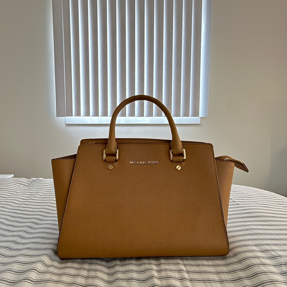 Michael Kors Cognac Saffiano Leather Satchel